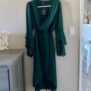 Emerald Green Maxi Wrap Dress